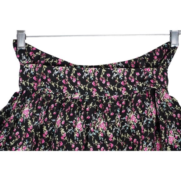 Vtg 90s Y2k Mini Skirt Floral Print by Spring Street Flouncy Belted Skater Ditzy - Picture 2 of 10
